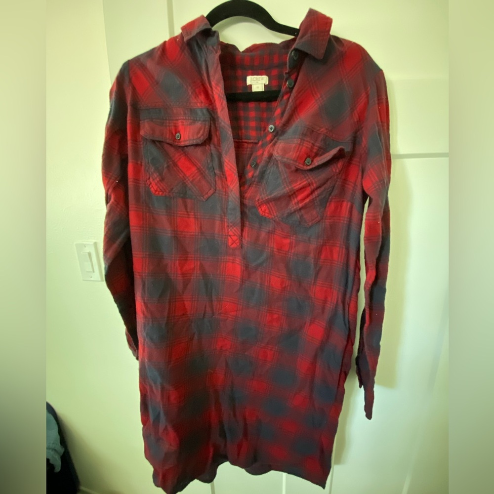 Jcrew flannel shirt dress